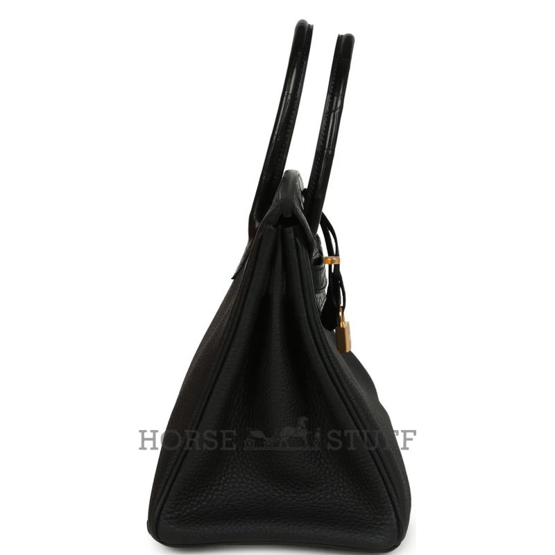Hermès Birkin 30 Touch Black Togo / Matte Crocodile Niloticus GHW