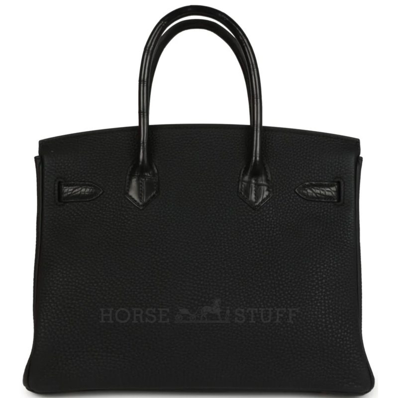 Hermès Birkin 30 Touch Black Togo / Matte Crocodile Niloticus GHW