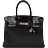 Hermès Birkin 30 Touch Black Togo / Black Shiny Crocodile Niloticus RGHW