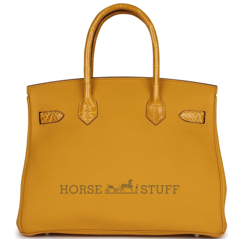 Hermès Birkin 30 Touch Jaune Ambre Togo / Shiny Crocodile Niloticus PHW