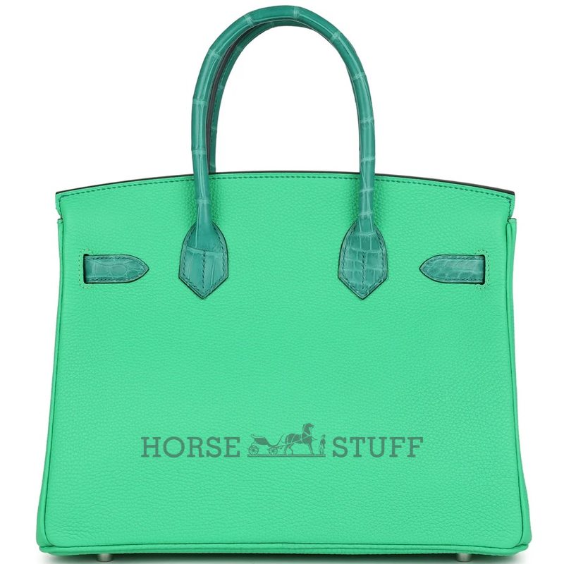 Hermès Birkin 30 Touch Vert Comics Togo / Vert Jade Matte Crocodile Niloticus PHW