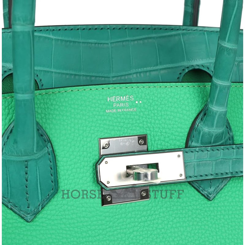 Hermès Birkin 30 Touch Vert Comics Togo / Vert Jade Matte Crocodile Niloticus PHW
