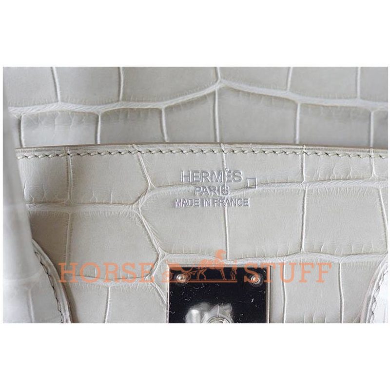 Hermès Birkin 35 Beton Matte Crocodile Alligator PHW