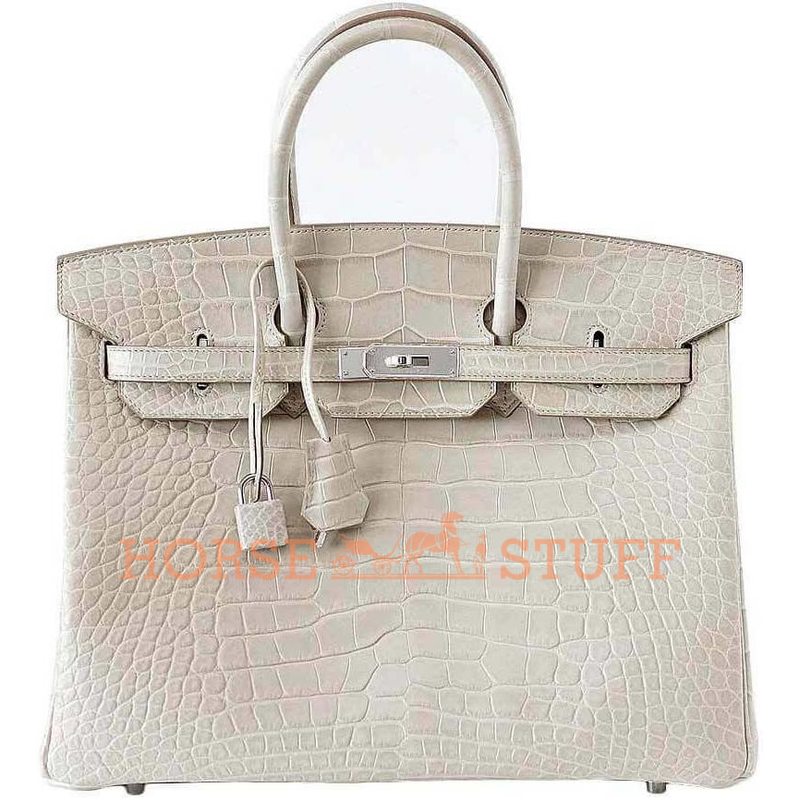 Hermès Birkin 35 Beton Matte Crocodile Alligator PHW