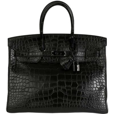 Hermès Birkin 35 Limited Edition "So Black" Black Matte Crocodile Alligator PVD ( black hardware)