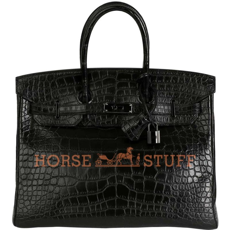 Hermès Birkin 35 Limited Edition "So Black" Black Matte Crocodile Alligator PVD ( black hardware)