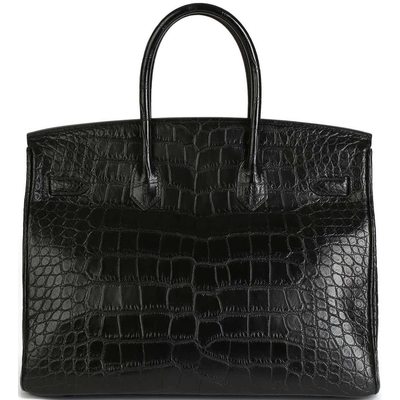 Hermès Birkin 35 Limited Edition "So Black" Black Matte Crocodile Alligator PVD ( black hardware)