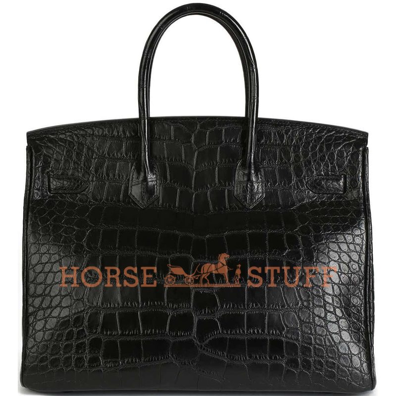 Hermès Birkin 35 Limited Edition "So Black" Black Matte Crocodile Alligator PVD ( black hardware)