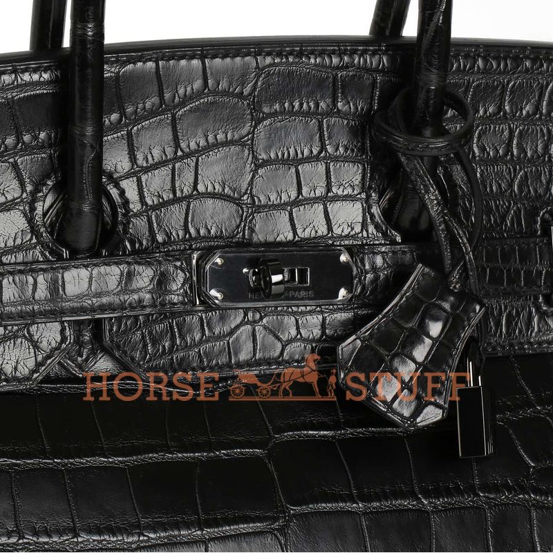 Hermès Birkin 35 Limited Edition "So Black" Black Matte Crocodile Alligator PVD ( black hardware)