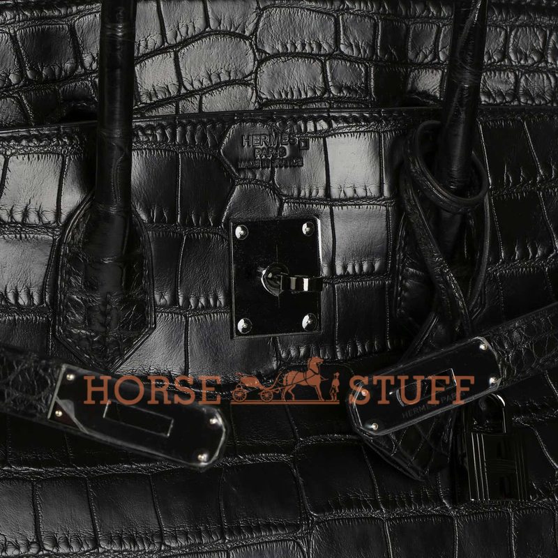 Hermès Birkin 35 Limited Edition "So Black" Black Matte Crocodile Alligator PVD ( black hardware)