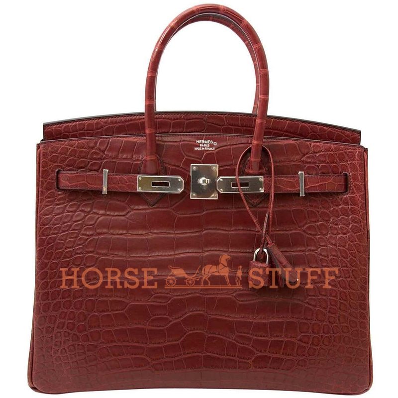 Hermès Birkin 35 Bourgogne Matte Crocodile Alligator PHW