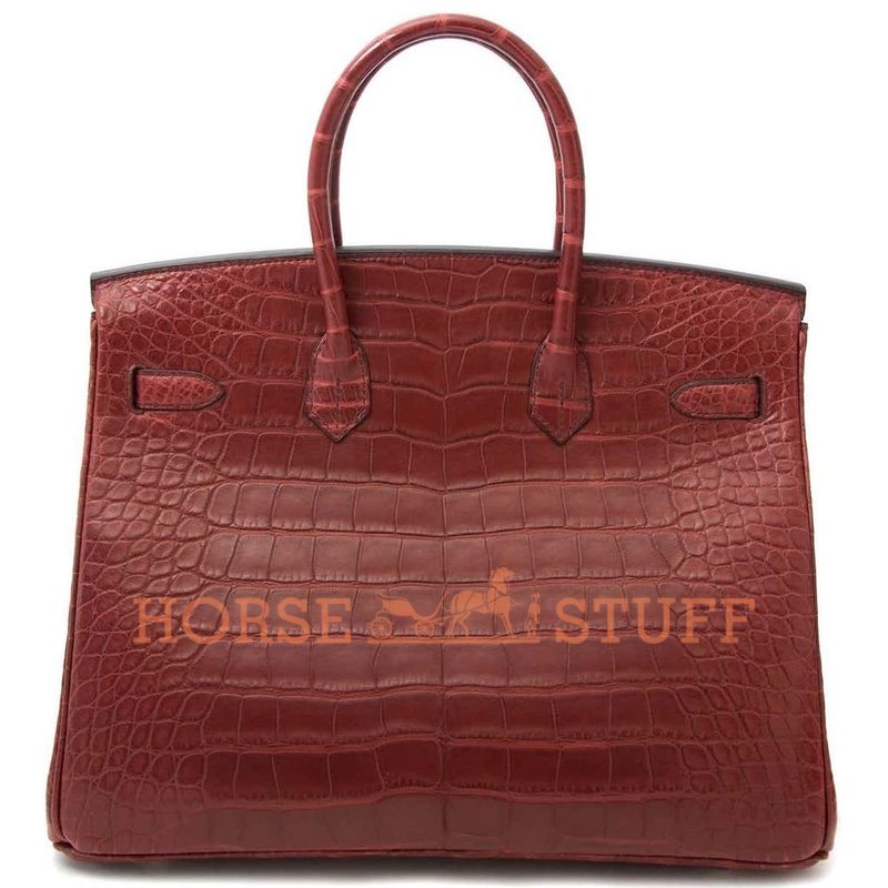 Hermès Birkin 35 Bourgogne Matte Crocodile Alligator PHW