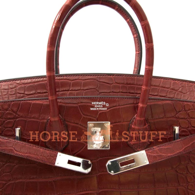 Hermès Birkin 35 Bourgogne Matte Crocodile Alligator PHW