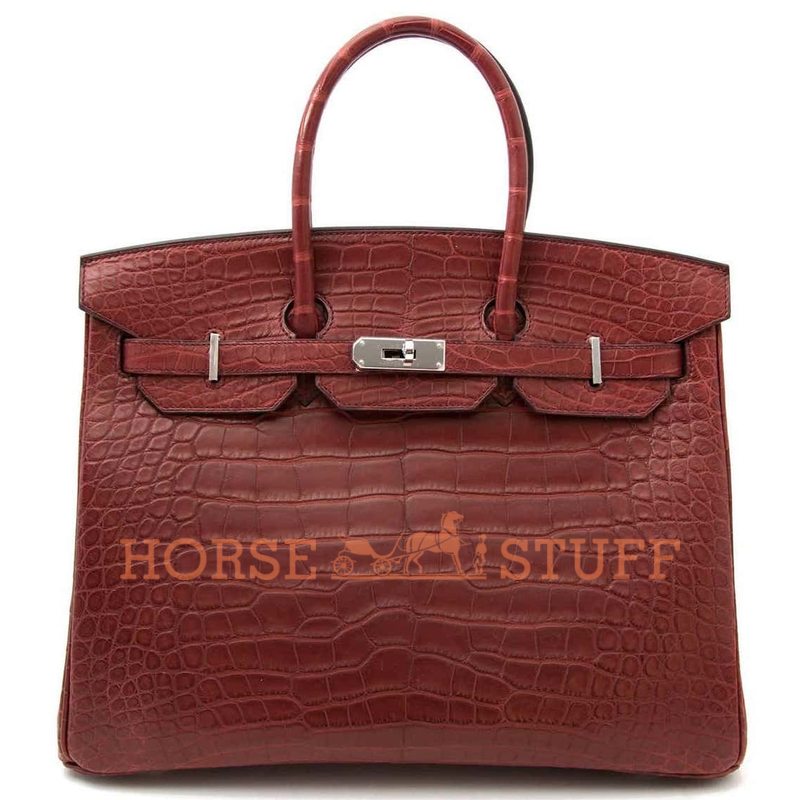 Hermès Birkin 35 Bourgogne Matte Crocodile Alligator PHW