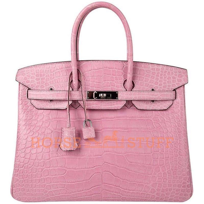 Hermès Birkin 35 Pink Bubblegum Matte Crocodile Alligator PHW