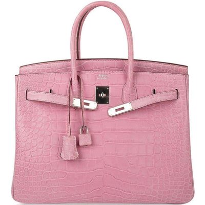 Hermès Birkin 35 Pink Bubblegum Matte Crocodile Alligator PHW