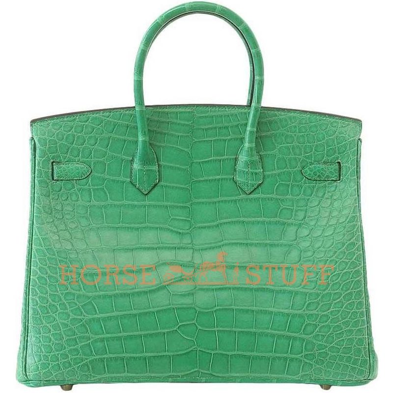 Hermès Birkin 35 Cactus Matte Crocodile Alligator GHW