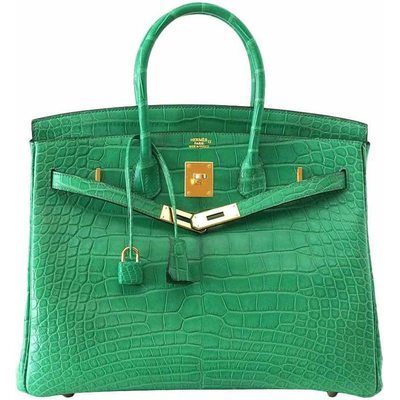 Hermès Birkin 35 Cactus Matte Crocodile Alligator GHW