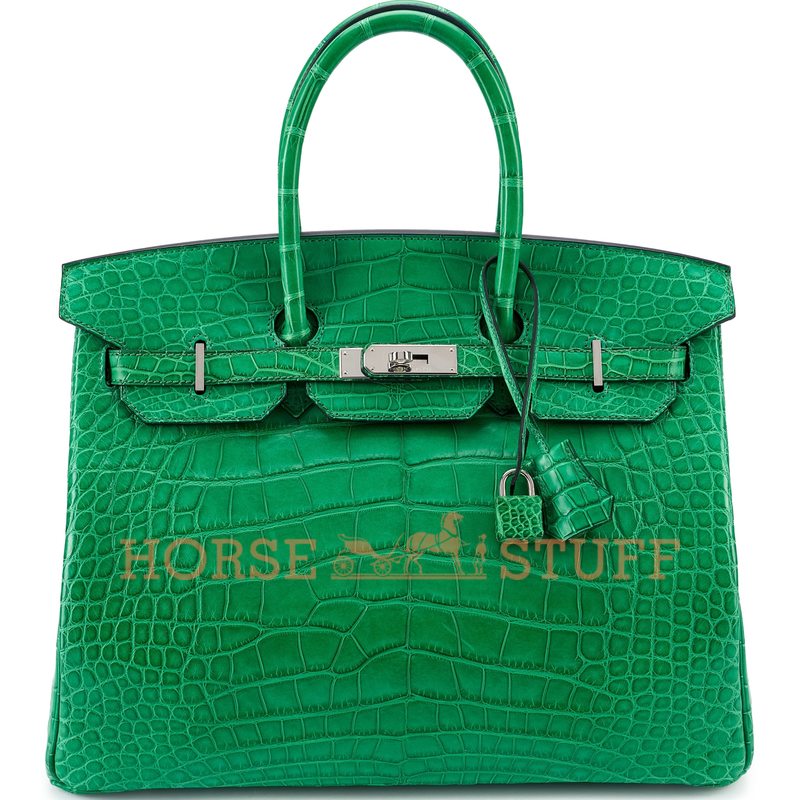 Hermès Birkin 35 Cactus Matte Crocodile Alligator PHW