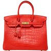 Hermès Birkin 35 Geranium Matte Crocodile Alligator GHW