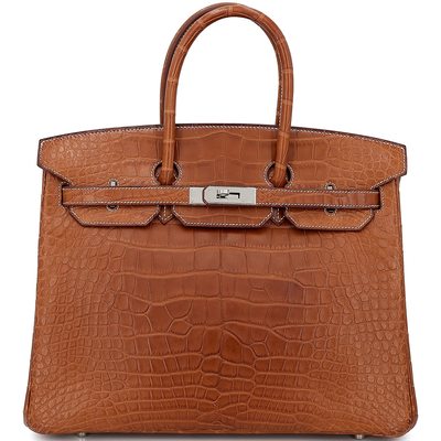 Hermès Birkin 35 Gold Matte Crocodile Alligator PHW
