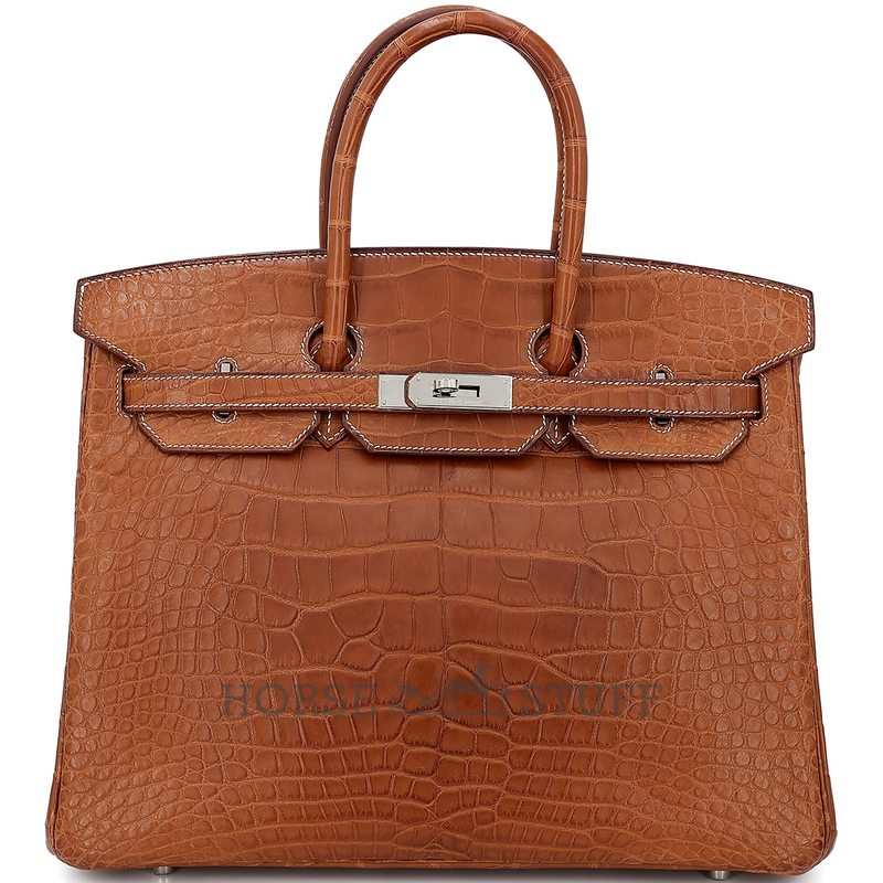 Hermès Birkin 35 Gold Matte Crocodile Alligator PHW