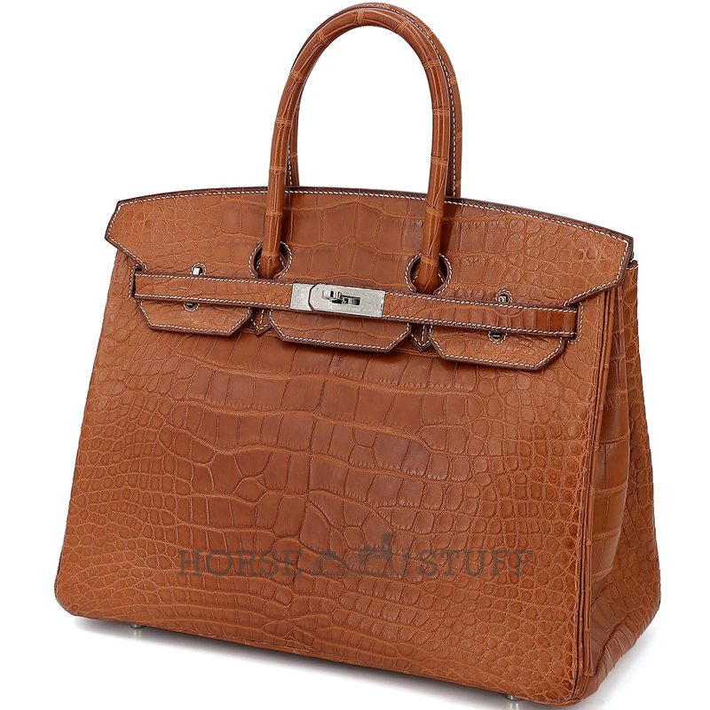 Hermès Birkin 35 Gold Matte Crocodile Alligator PHW