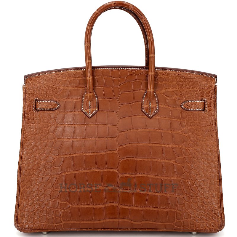 Hermès Birkin 35 Gold Matte Crocodile Alligator PHW