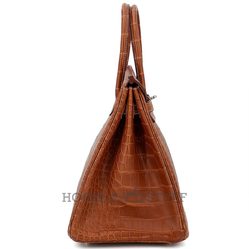 Hermès Birkin 35 Gold Matte Crocodile Alligator PHW