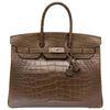 Hermès Birkin 35 Gris Elephant Matte Crocodile Alligator PHW