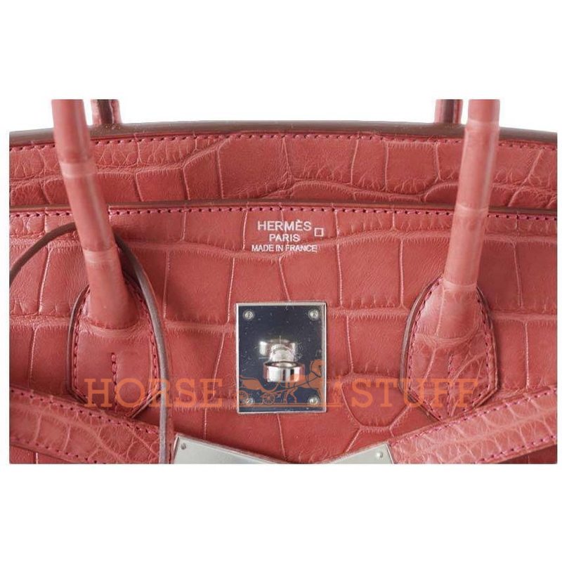 Hermès Birkin 35 Rose Indienne Matte Crocodile Alligator PHW