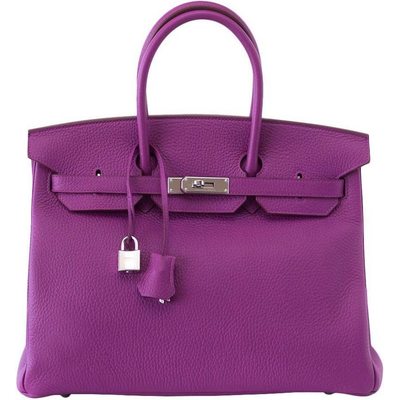 Hermès Birkin 35 Anemone Clemence PHW