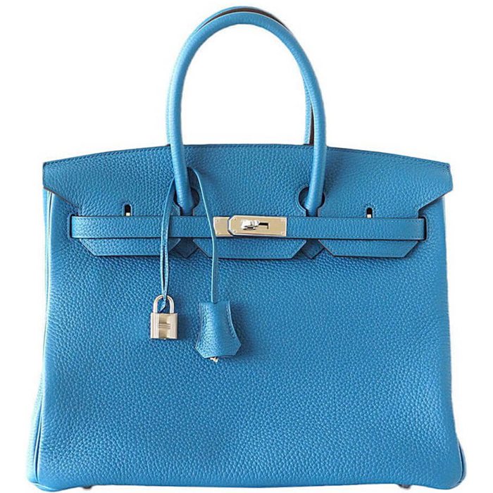JUAL CEPAT!! Tas Hermes Birkin Clemence SHW Sz 35 Blue Lin SUPERMIRROR,  Fesyen Wanita, Tas & Dompet di Carousell