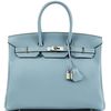 Hermès Birkin 35 Blue Lin Clemence PHW