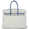 Hermès Birkin 35 Special Order HSS White / Blue Paradise Clemence PHW