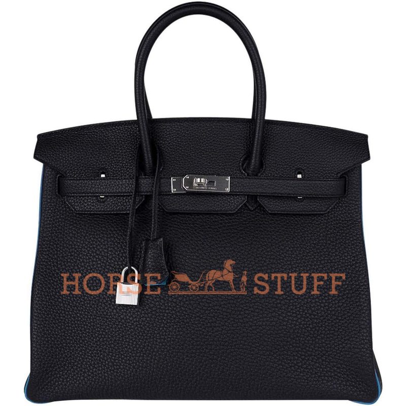 Hermès Birkin 35 Special Order HSS Black / Turquoise Togo BPHW