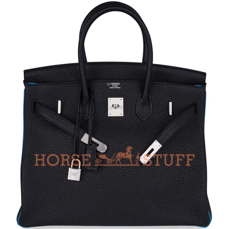 Hermès Birkin 35 Special Order HSS Black / Turquoise Togo BPHW