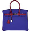 Hermès Birkin 35 Special Order HSS Blue Electrique / Rouge Grenat Togo PHW