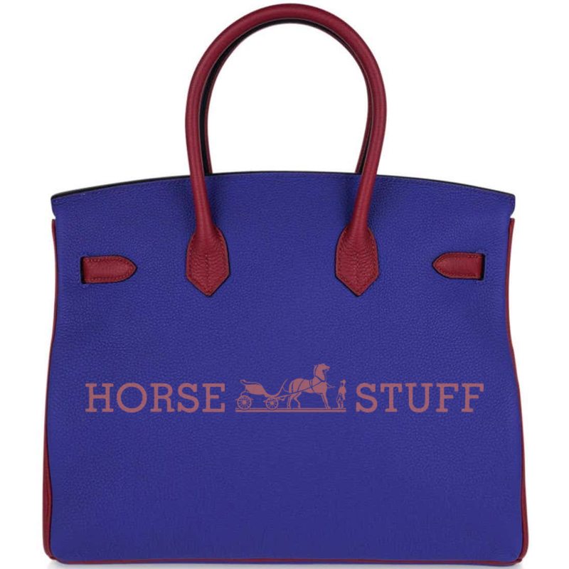 Hermès Birkin 35 Special Order HSS Blue Electrique / Rouge Grenat Togo PHW