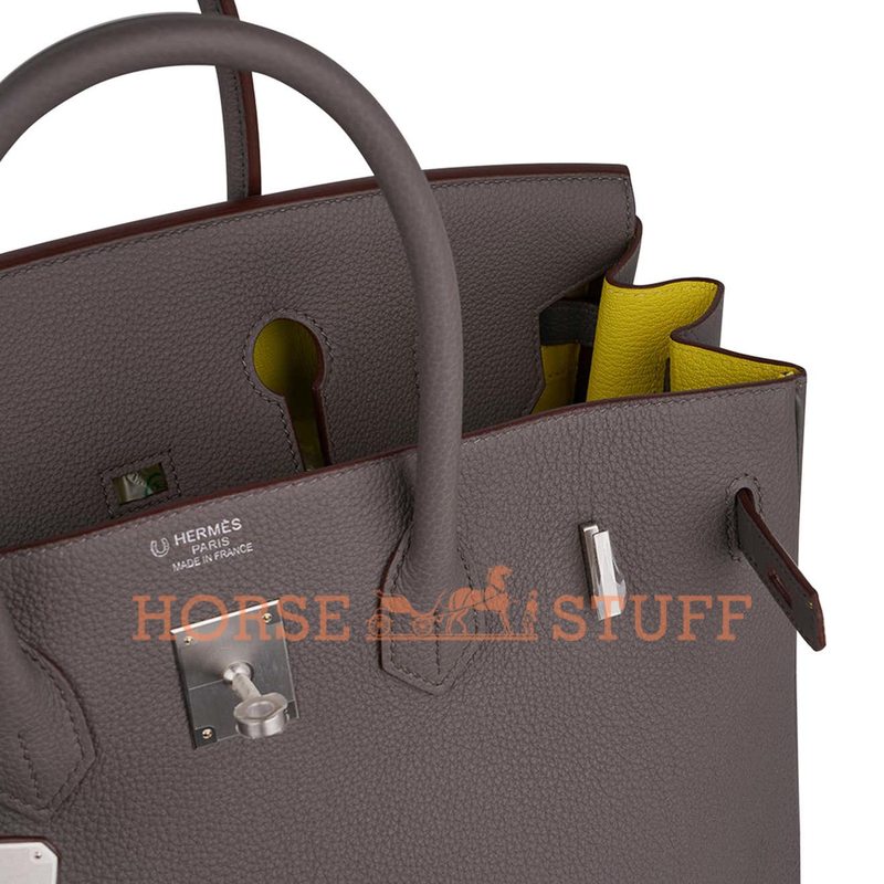 Hermès Birkin 35 Special Order HSS Verso Etain / Lime Togo BPHW