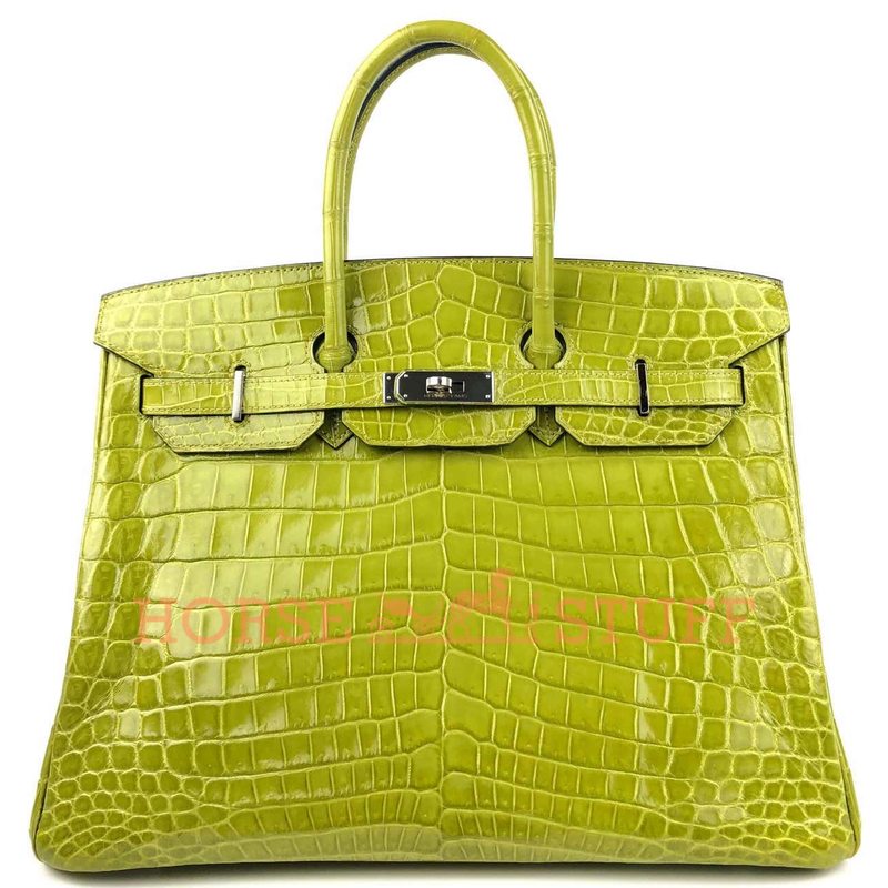 Hermès Birkin 35 Vert Anis Lisse Crocodile Niloticus PHW