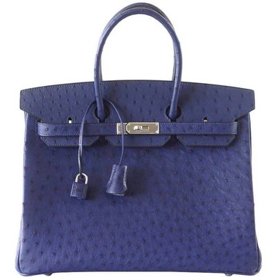 Hermès Birkin 35 Blue Iris Ostrich PHW