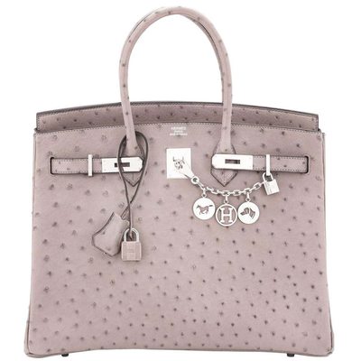 Hermès Birkin 35 Gris Tourterelle Ostrich PHW