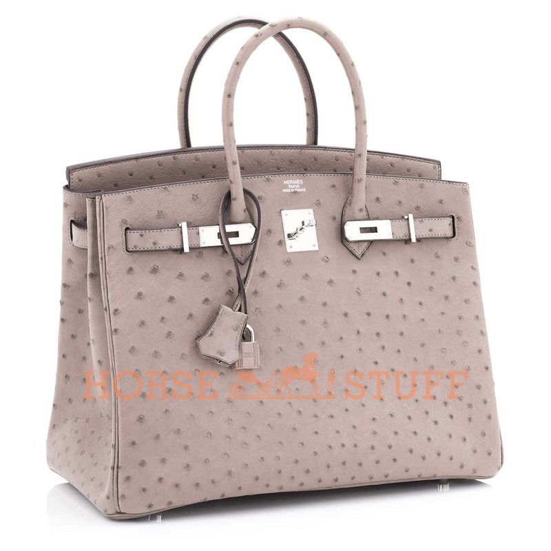 Hermès Birkin 35 Gris Tourterelle Ostrich PHW