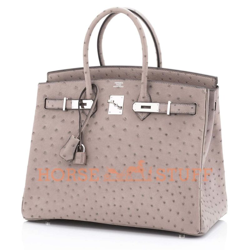 Hermès Birkin 35 Gris Tourterelle Ostrich PHW