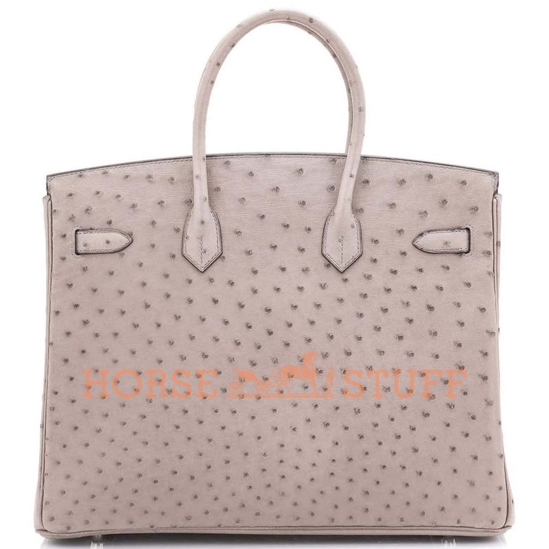 Hermès Birkin 35 Gris Tourterelle Ostrich PHW