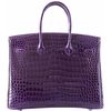 Hermès Birkin 35 Amethyst Lisse Crocodile Porosus PHW