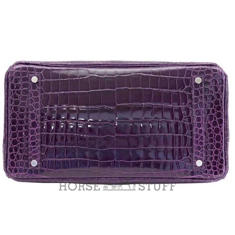 Hermès Birkin 35 Amethyst Lisse Crocodile Porosus PHW