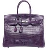 Hermès Birkin 35 Amethyst Lisse Crocodile Porosus PHW