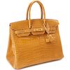 Hermès Birkin 35 Beige Sable Lisse Crocodile Porosus GHW